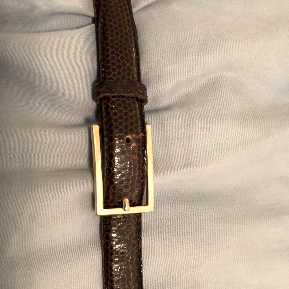 Bloomingdale’s Navy snakeskin skinny belt